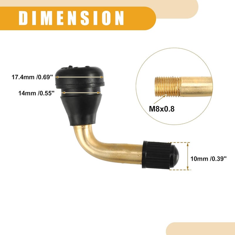 Partuto 5 Pcs Universal PVR60 Tubeless Tire Valve Stem - Cars RV Bicycles Motorcycles Trailers Tubeless Tire Valve - Stainless Steel Gold Tone - Image 4